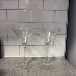 Elegant Clear Glass Martini Glasses Set